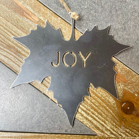 'Joy' Metal Art Maple Leaf Mobile