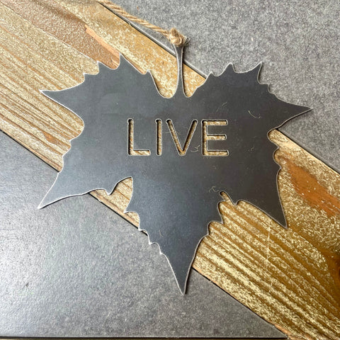 'Live' Metal Art Maple Leaf Mobile