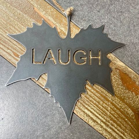 'Laugh' Metal Art Maple Leaf Mobile