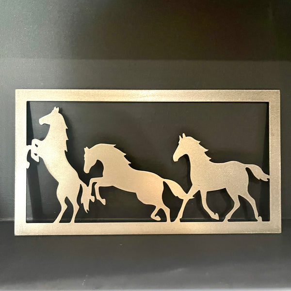 Wild Horses Metal Art Wall Pane