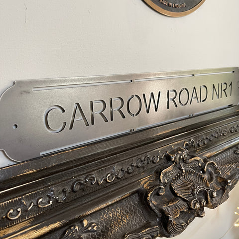 ‘Carrow Road NR1’ Norwich City Football Club Metal Street Sign