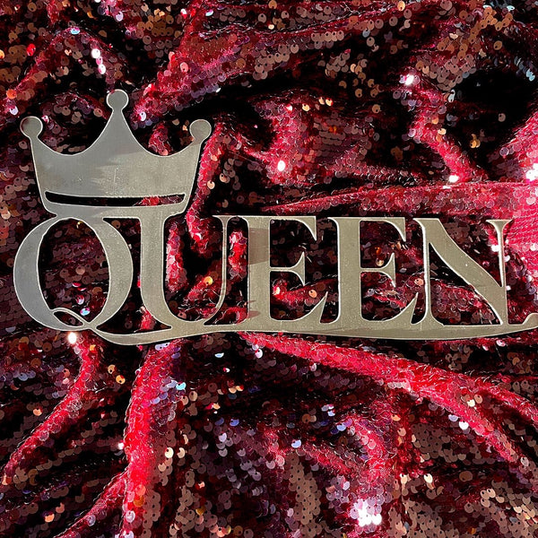 ‘Queen’ Metal Wall Art Word Sign Decoration