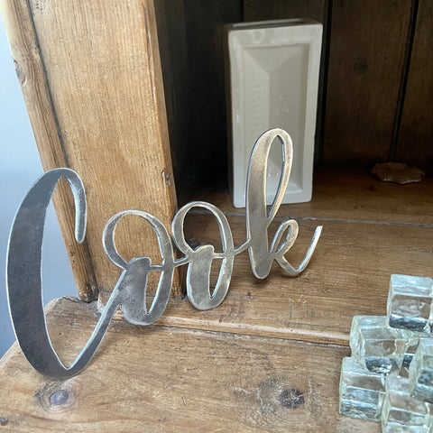 'Cook' Metal Wall Art Word Sign Decoration