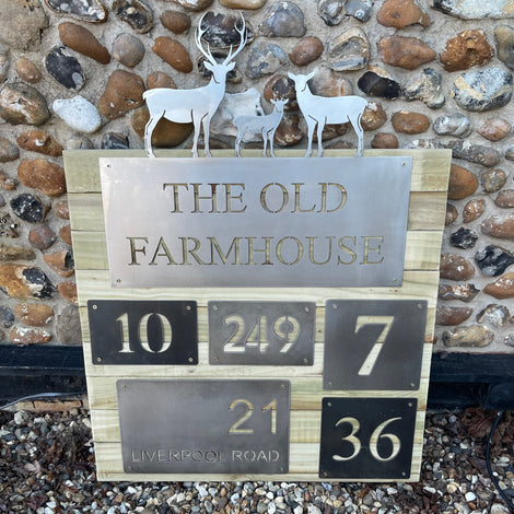 House Name &amp; Number Metal Art Signs