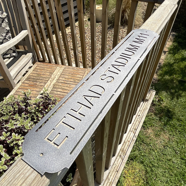Etihad Stadium - Man' City Football Club Metal Street Sign
