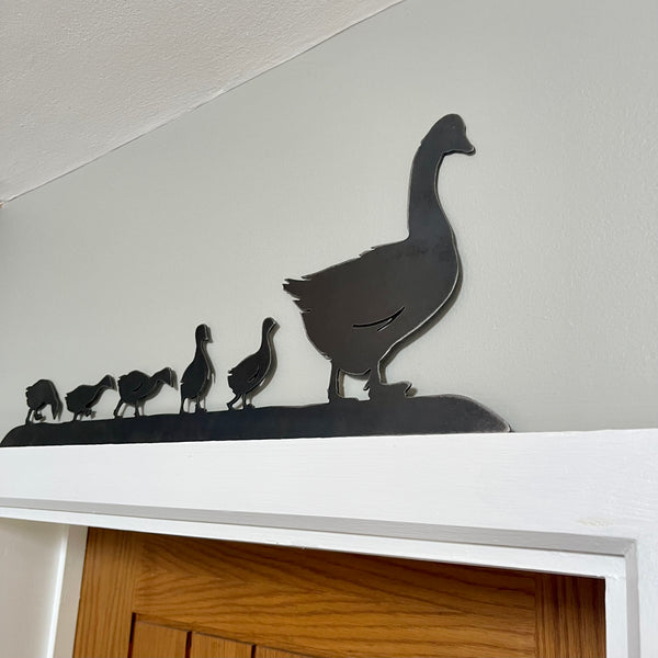 Geese Family Frieze Metal Wall Art