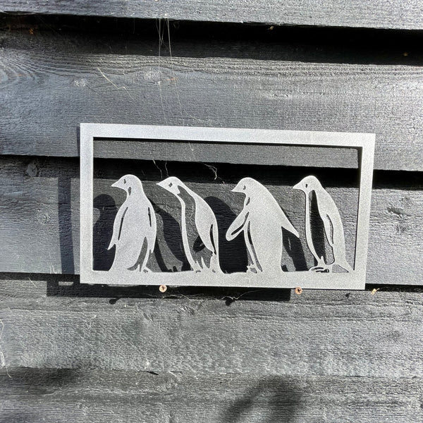 Penguin Party Metal Art Wall Pane