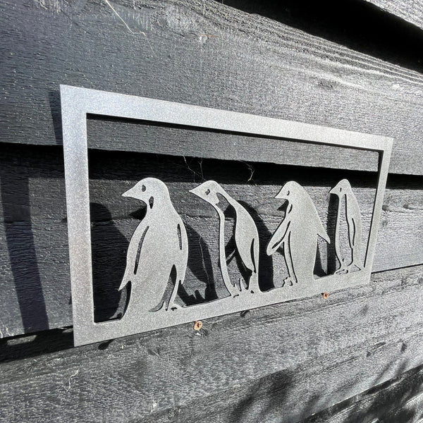 Penguin Party Metal Art Wall Pane