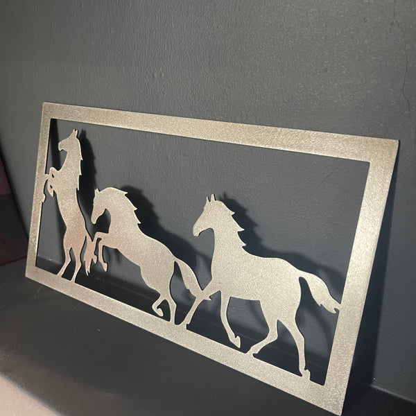 Wild Horses Metal Art Wall Pane