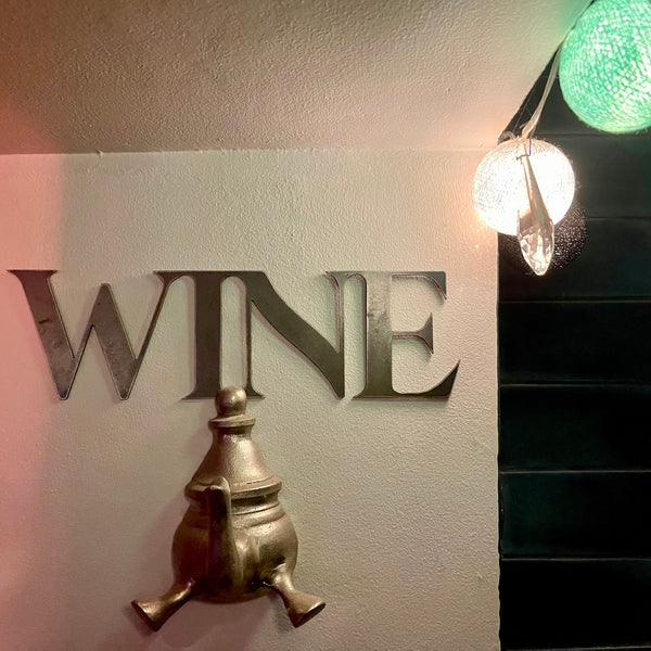 ‘Wine’ Metal Word Wall Art script sign