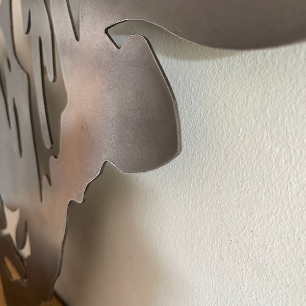 Large Metal Abstract Highland Bulls Head