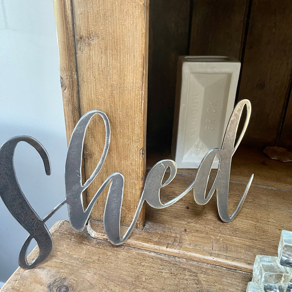 ‘Shed’ Metal Word Wall Art Sign