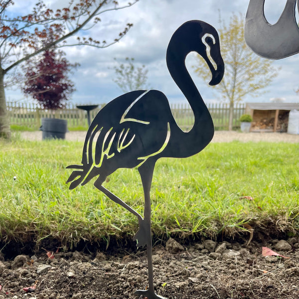 Flaming Flamingo Garden Stake