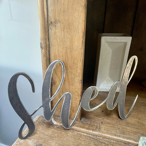 ‘Shed’ Metal Word Wall Art Sign