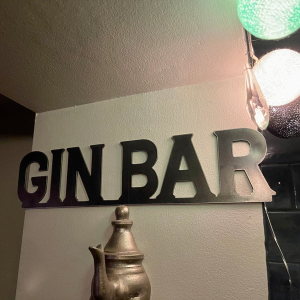 ‘Gin Bar’ Metal Word Wall Art script sign