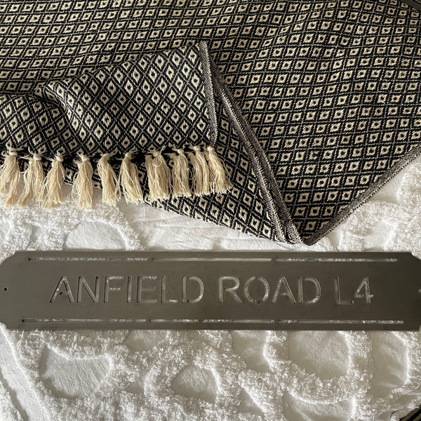 ‘Anfield Road L4’ Liverpool Football Club Metal Street Sign