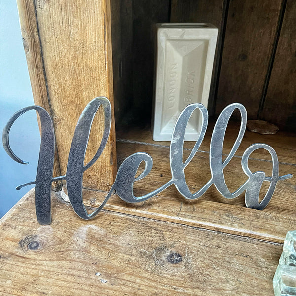 ‘Hello’ Metal Word Wall Art Sign