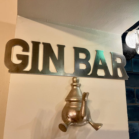 ‘Gin Bar’ Metal Word Wall Art script sign