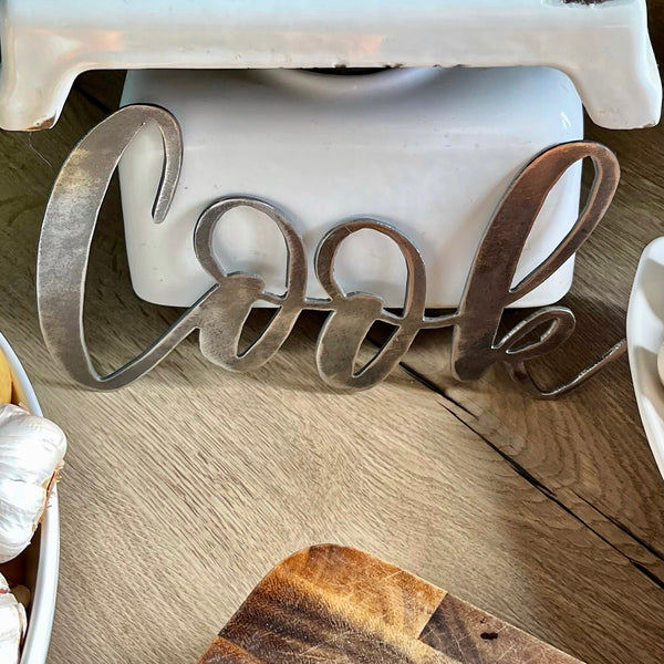 'Cook' Metal Wall Art Word Sign Decoration