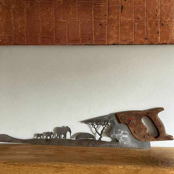 Carpenters  Original 1960's Wood Saw Elephant - Industrial Wall Art