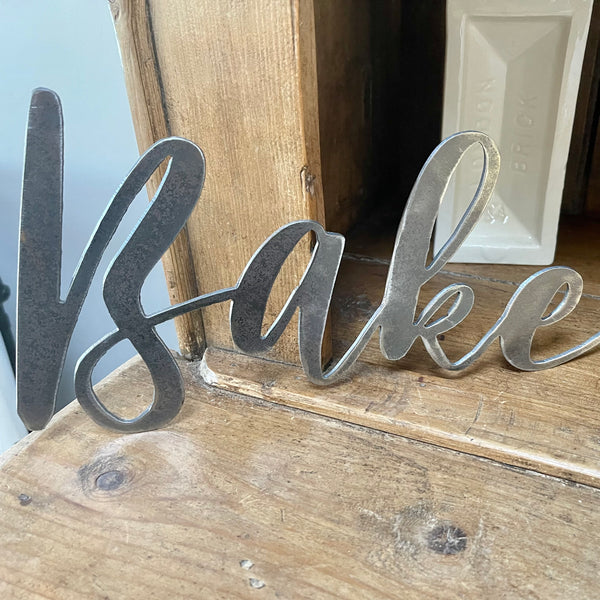 ‘Bake’ Metal Word Wall Art Sign