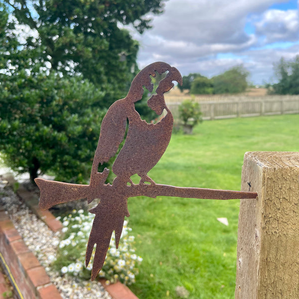 Perched Parrot Tree Spike Garden Ornament