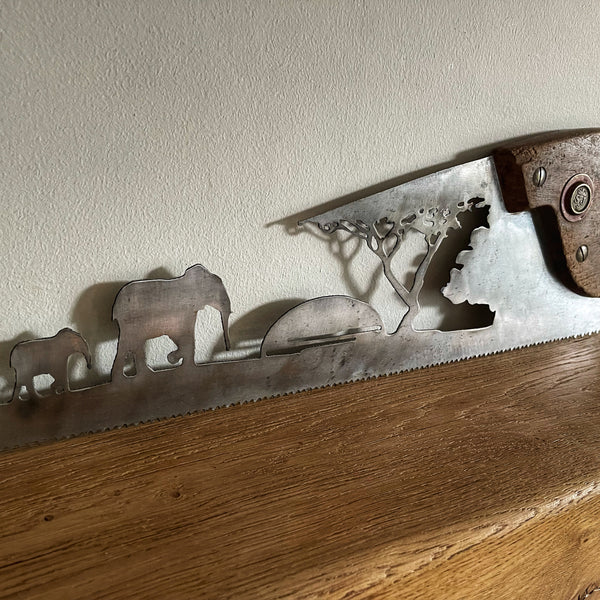 Carpenters  Original 1960's Wood Saw Elephant - Industrial Wall Art