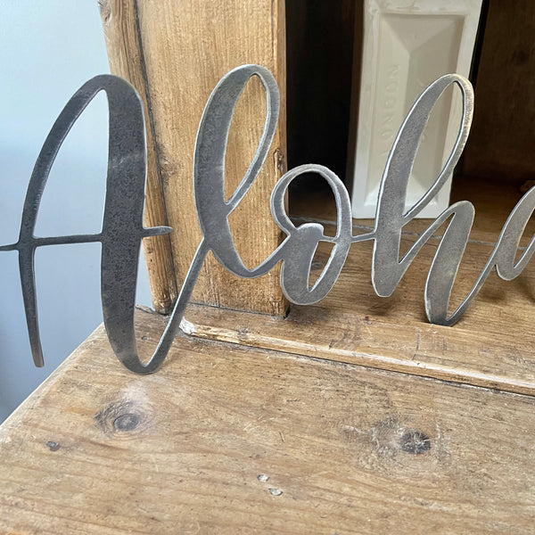 ‘Aloha’ Metal Word Wall Art Sign