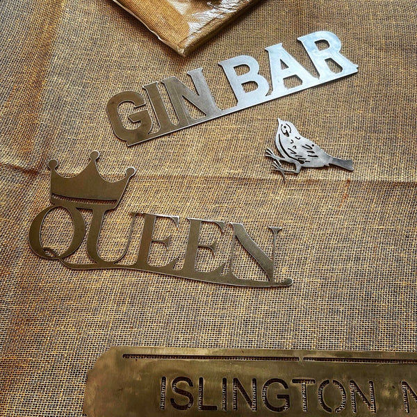 ‘Gin Bar’ Metal Word Wall Art script sign