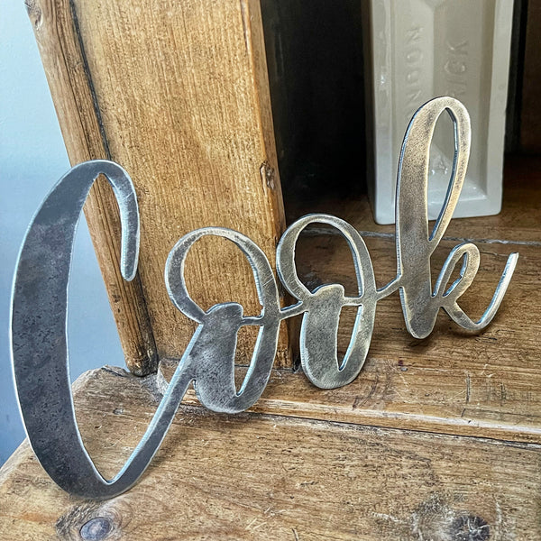 'Cook' Metal Wall Art Word Sign Decoration