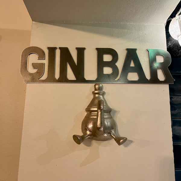 ‘Gin Bar’ Metal Word Wall Art script sign