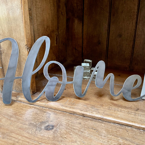 ‘Home’ Metal Word Sign Wall Art Plaque