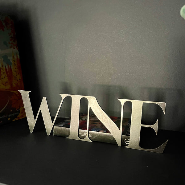 ‘Wine’ Metal Word Wall Art script sign