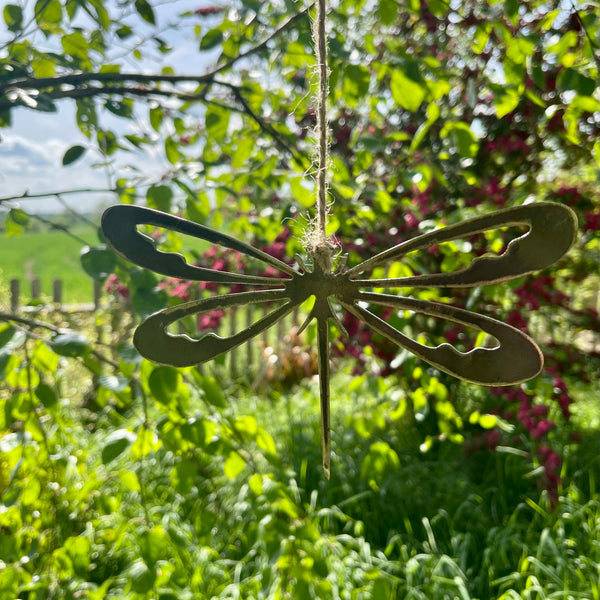 Metal Art Dragonfly Insect Mobile Tree Hanger