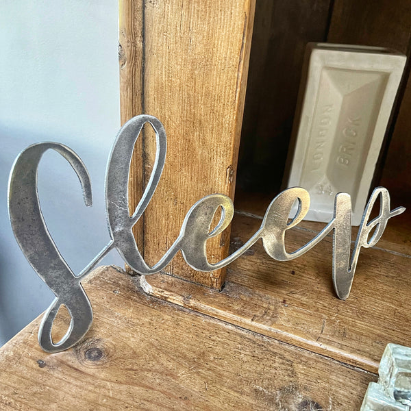 'Sleep' Metal Word Sign Wall Art Plaque