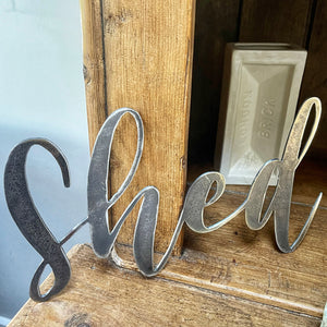 ‘Shed’ Metal Word Wall Art Sign