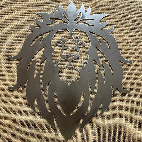 Striking Large  Lion Head Metal Wall Art Plaque