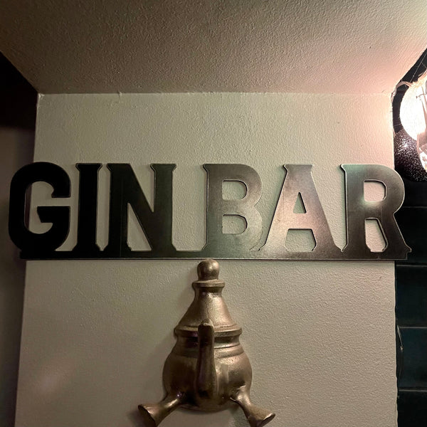 ‘Gin Bar’ Metal Word Wall Art script sign