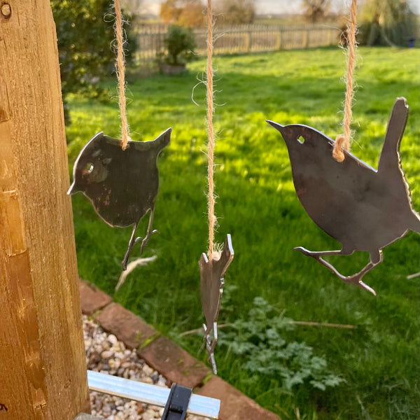 Wren Garden Bird Metal Tree Mobile