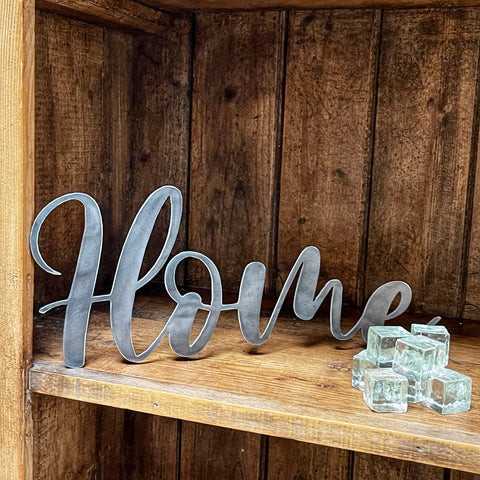 ‘Home’ Metal Word Sign Wall Art Plaque