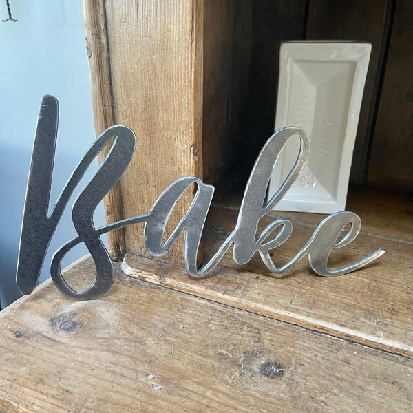 ‘Bake’ Metal Word Wall Art Sign