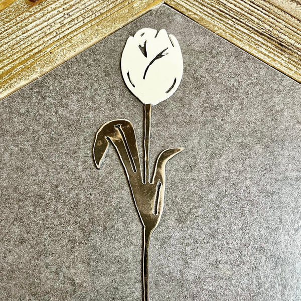 Single Tulip Stem Everlasting Metal Flower