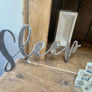 'Sleep' Metal Word Sign Wall Art Plaque