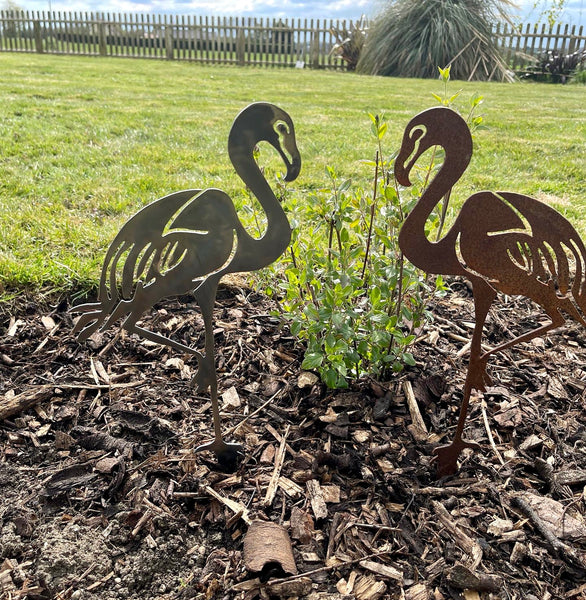 Flaming Flamingo Garden Stake