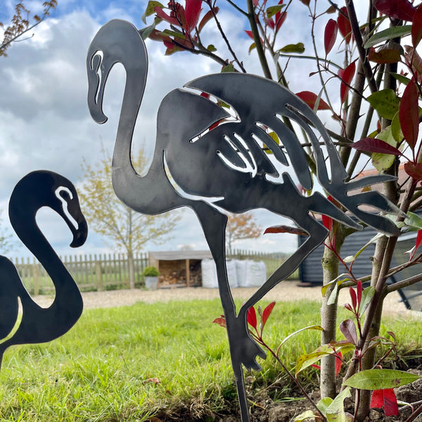 Flaming Flamingo Garden Stake