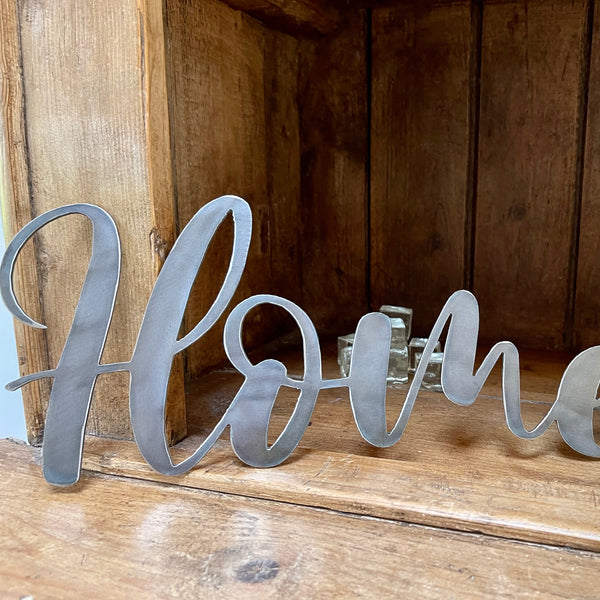 ‘Home’ Metal Word Sign Wall Art Plaque