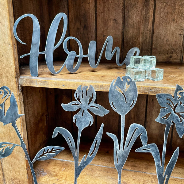 ‘Home’ Metal Word Sign Wall Art Plaque