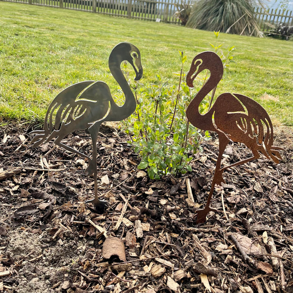 Flaming Flamingo Garden Stake