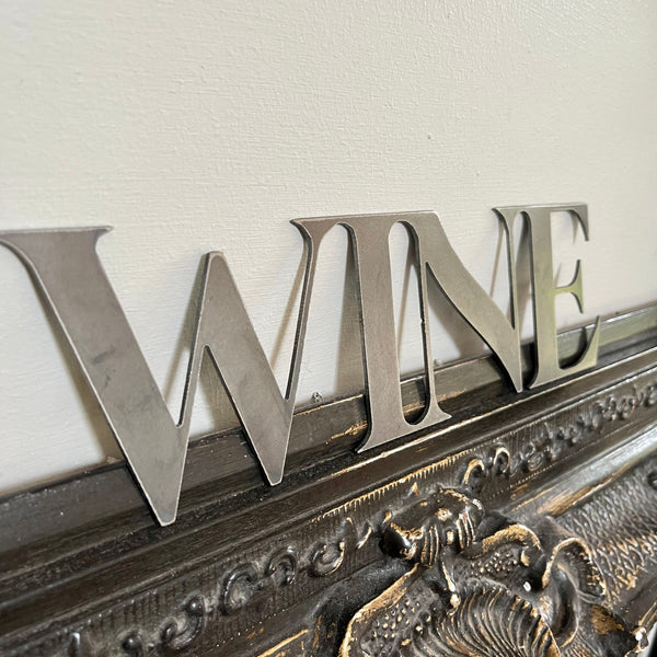 ‘Wine’ Metal Word Wall Art script sign