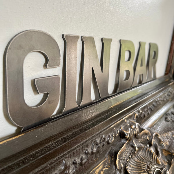 ‘Gin Bar’ Metal Word Wall Art script sign